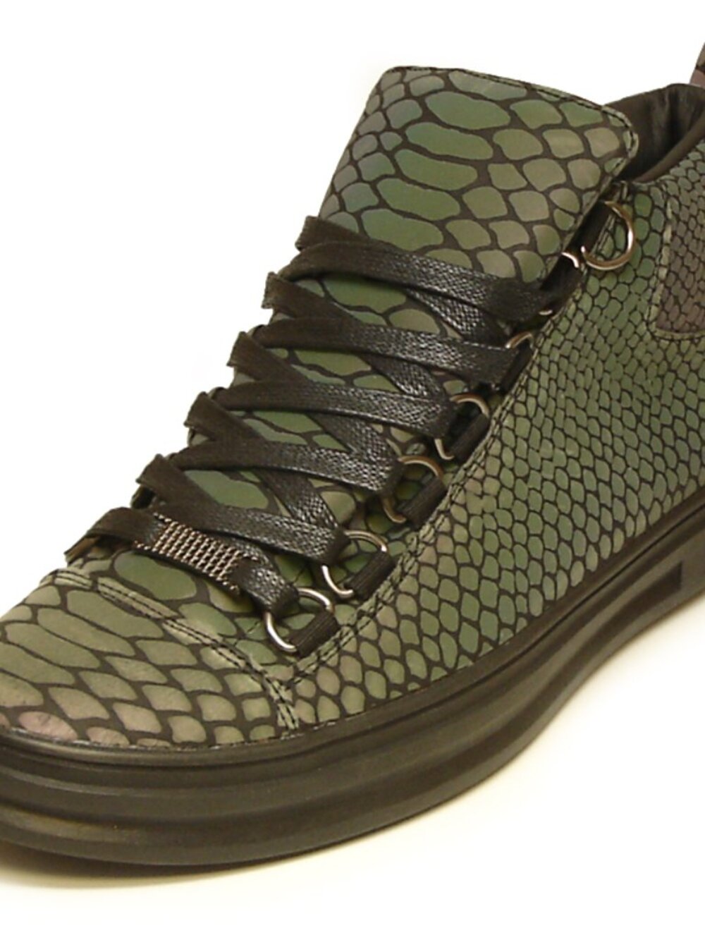 FI-2252 Black Multi color Print Casual High Top Sneaker Boot Encore By Fiesso